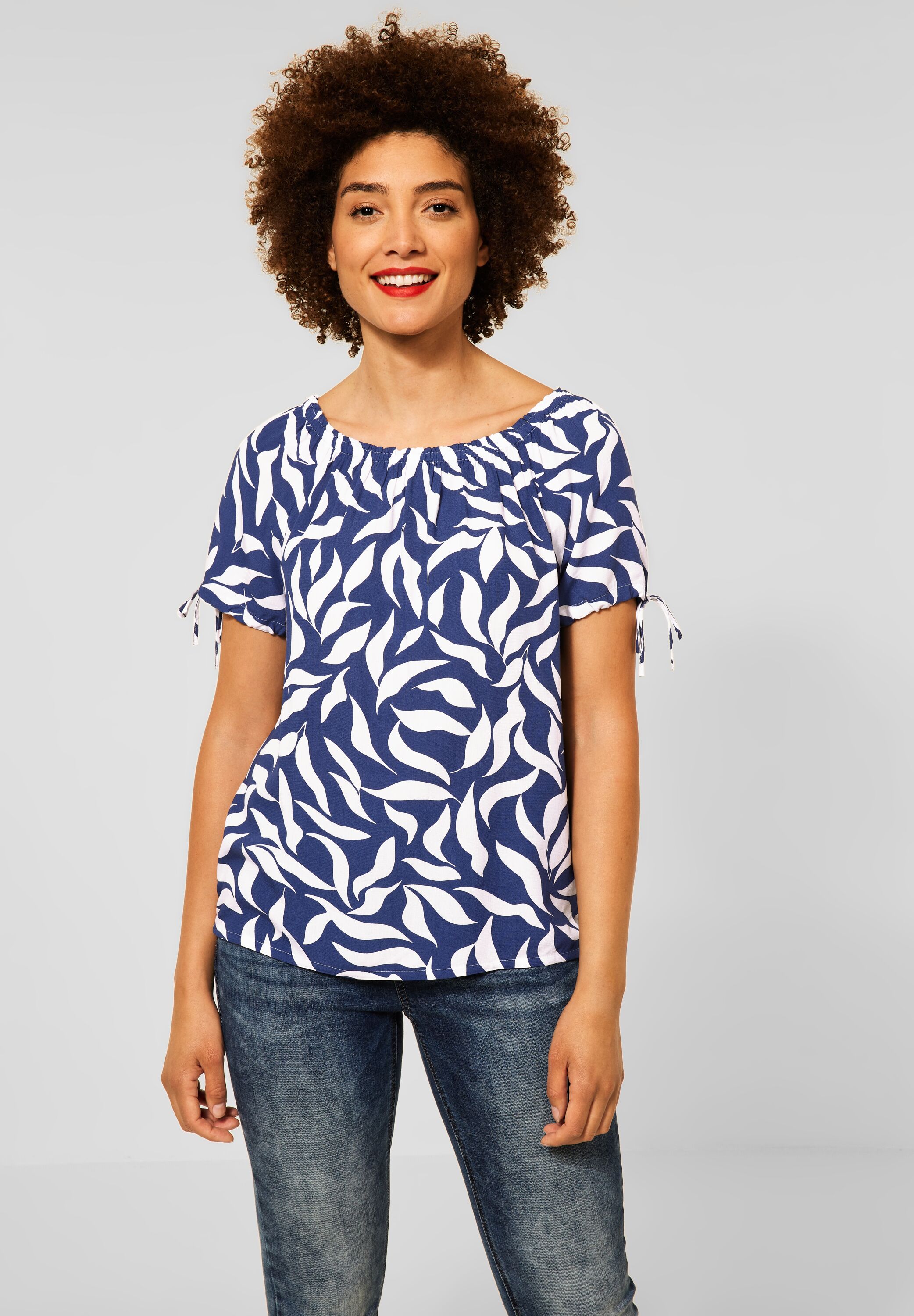 Carmen Bluse mit Print