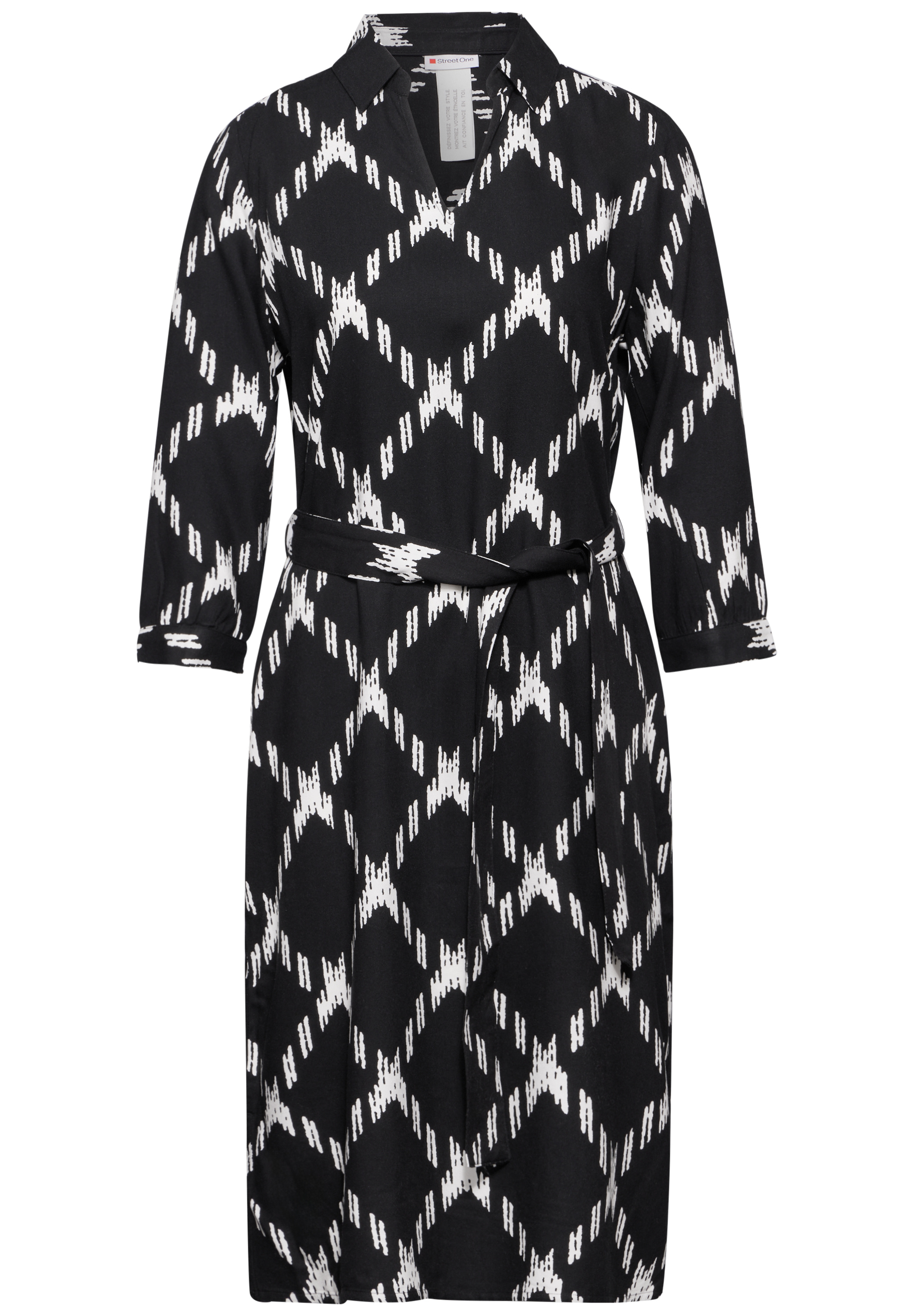 Viskose-Kleid mit Hemdkragen