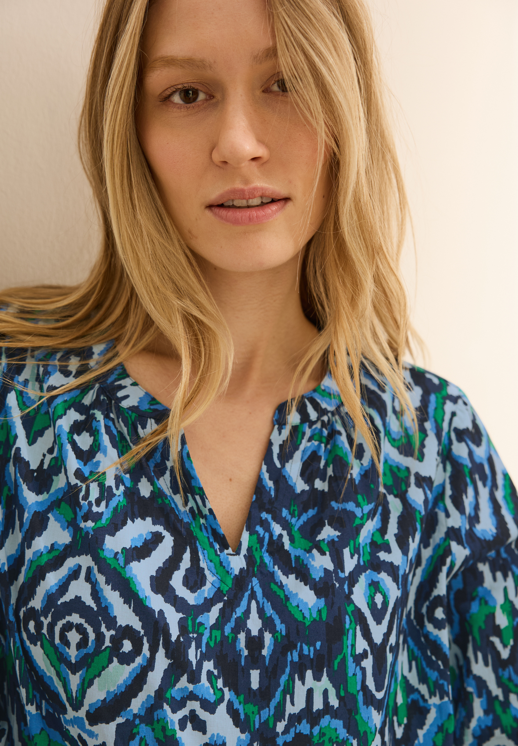 Bedruckte Baumwollbluse