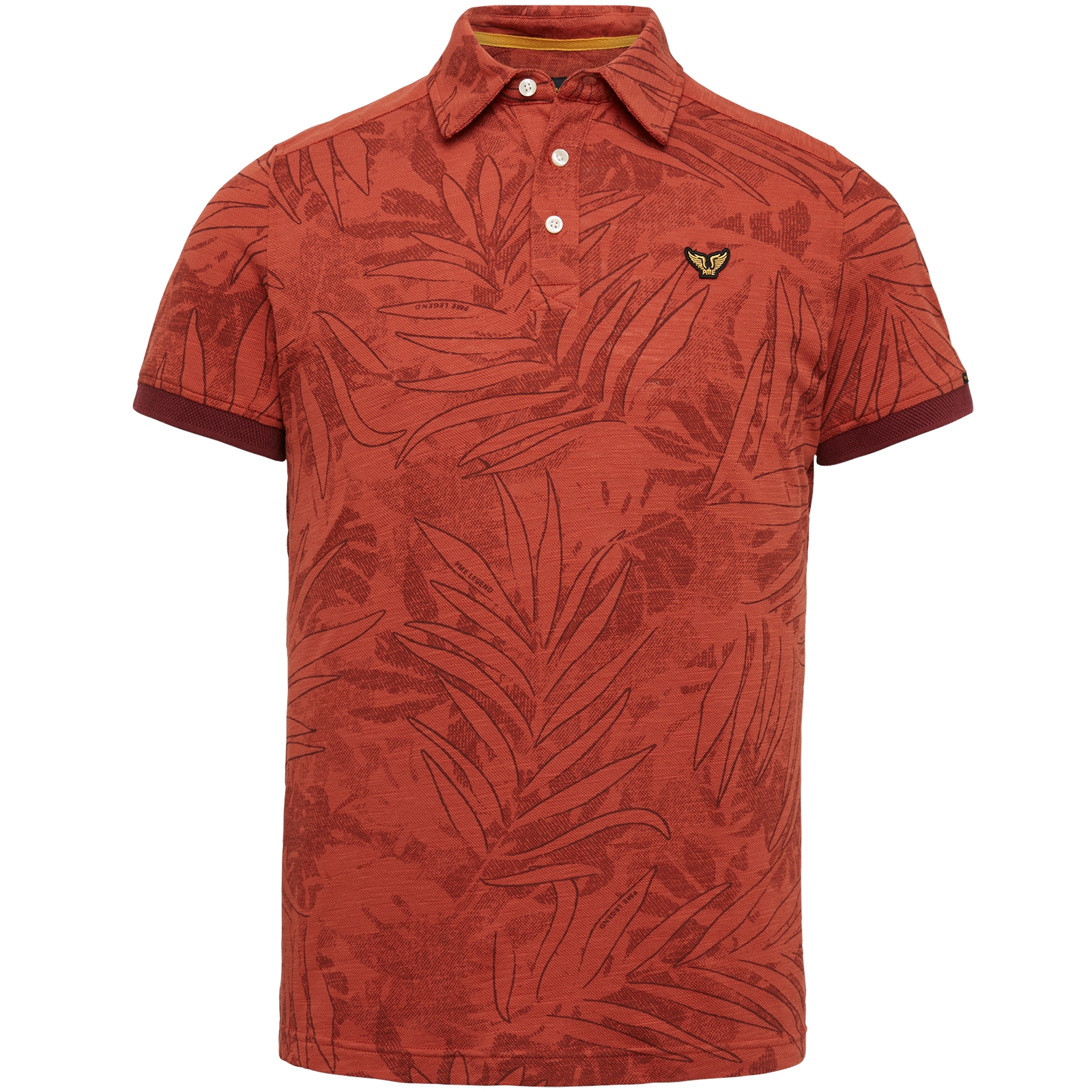Short sleeve polo Pique Melange AOP