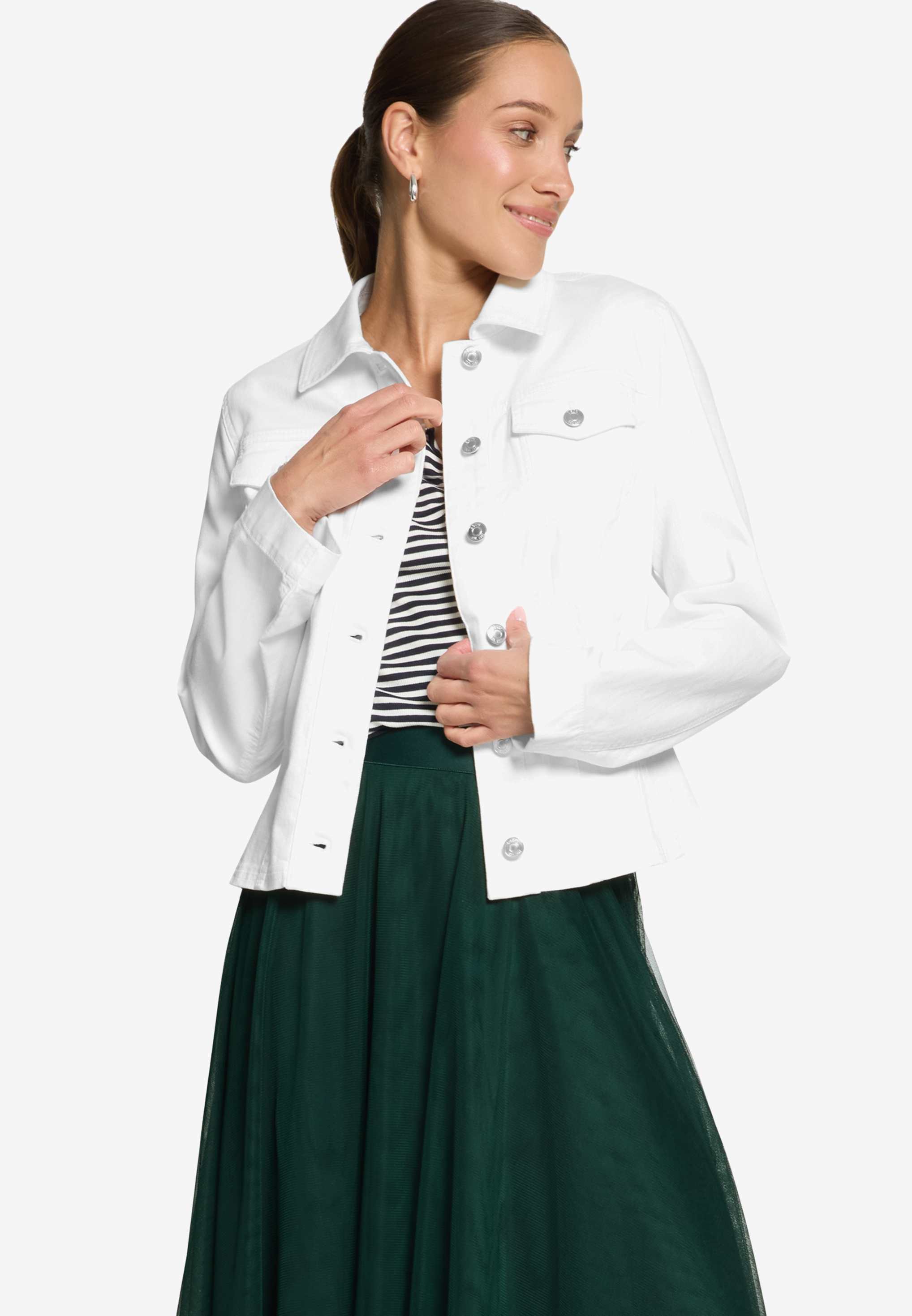 Jeansjacke tailliert mit Knopfleiste