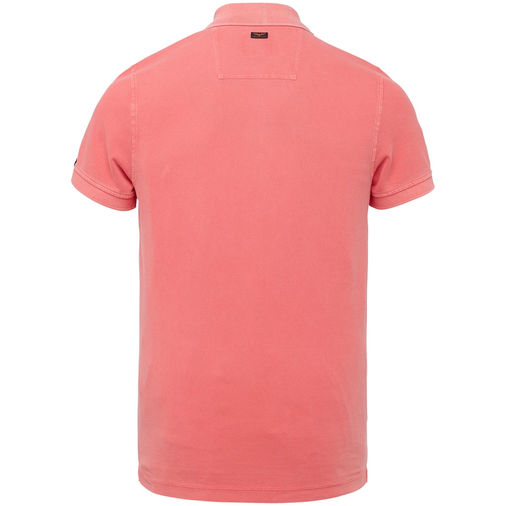 Short sleeve polo garment dyed pique